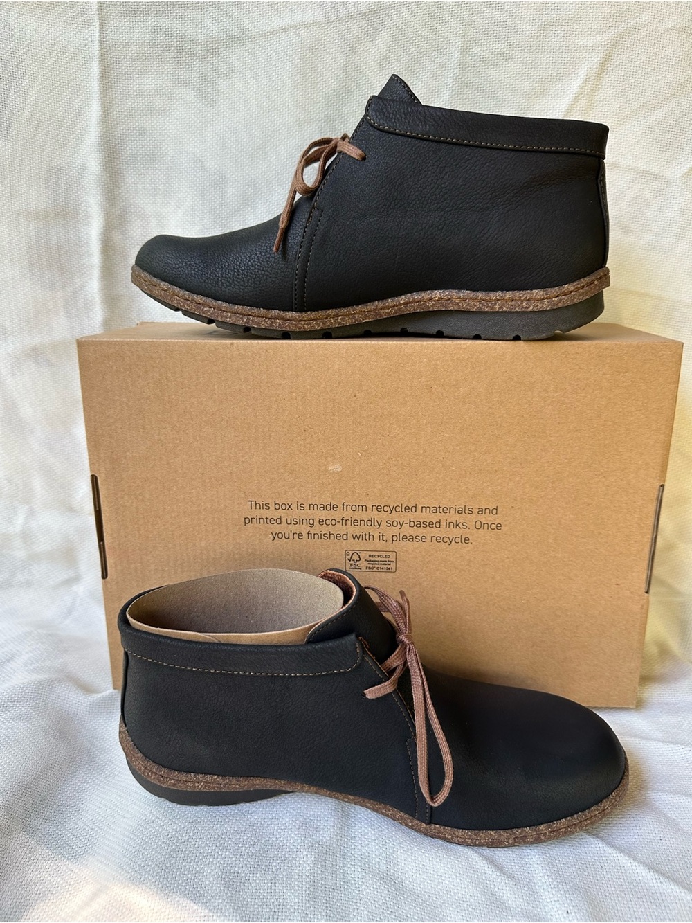 BOC Black Chukka Ankle Boots with Brown Laces